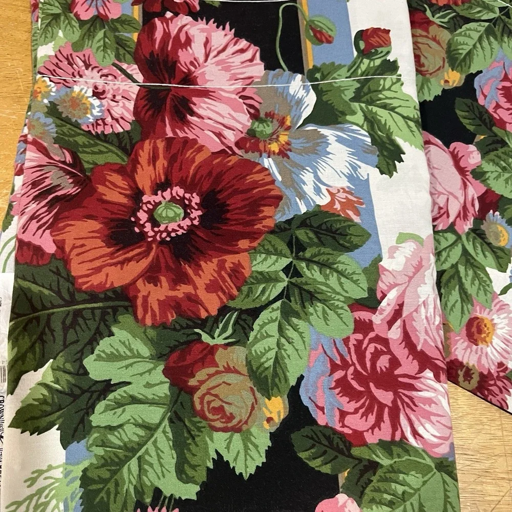 Vtg Crown Craft Rose Valance Cottagecore‎ Garden 84x18